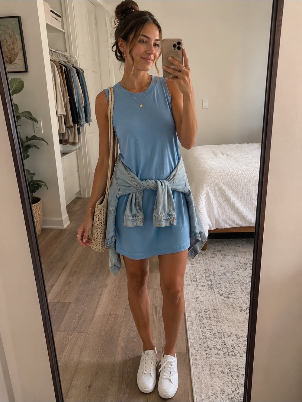 A New Day Blue Sleeveless Tank Dress XL Minimalist Casual